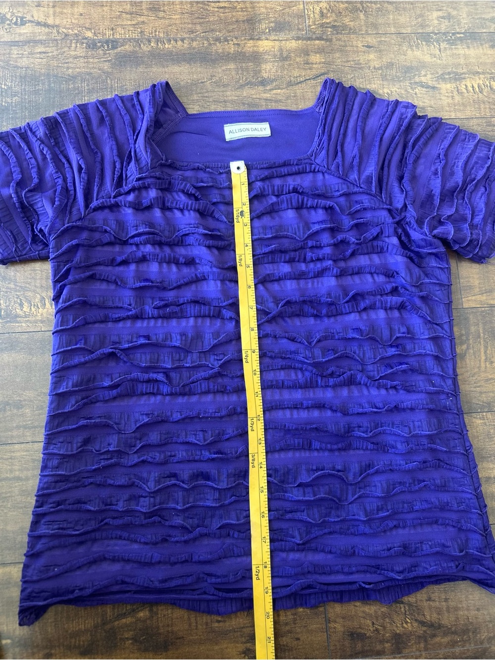 ✨ 3/$25 ✨ Allison Daley Royal Purple Short-Sleeve Ruffled Tee - Picture 6 of 7